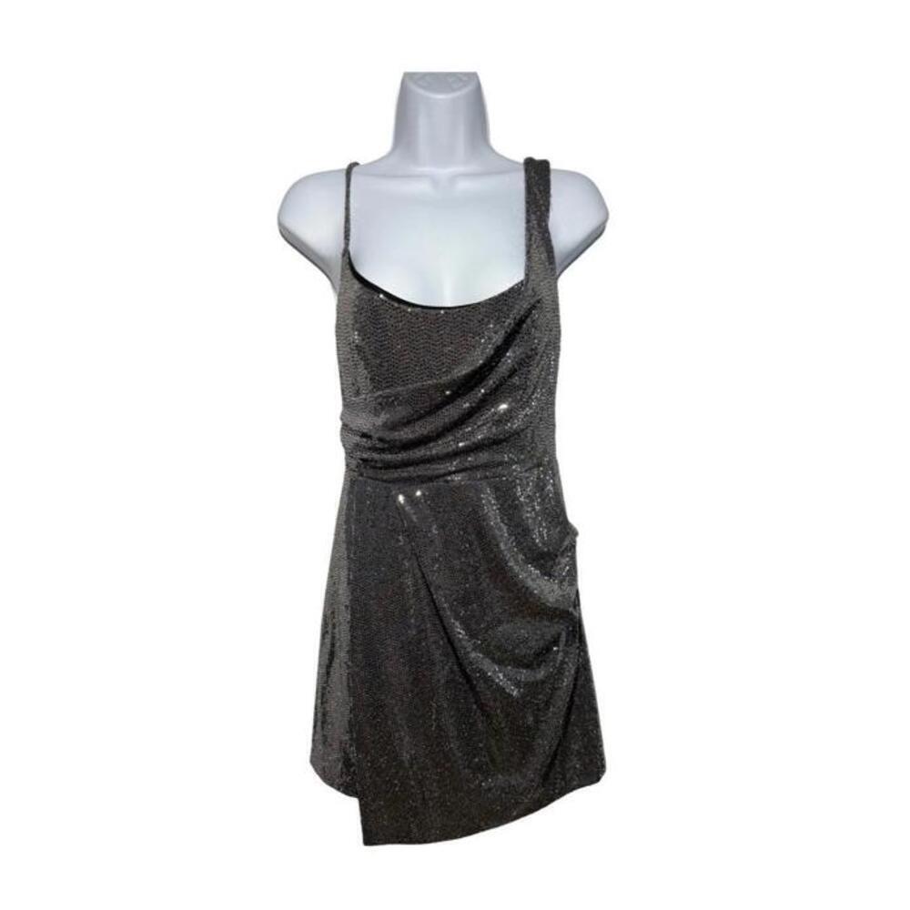 Express Black Sequin Mini Dress Size Small Spaghetti Strap Party Formal Sexy